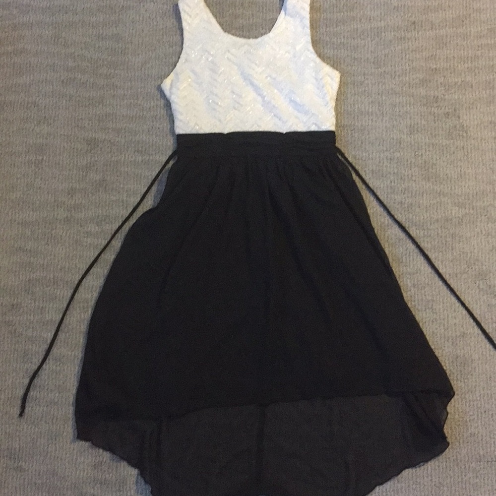 White and Black Formal Flowy Dress